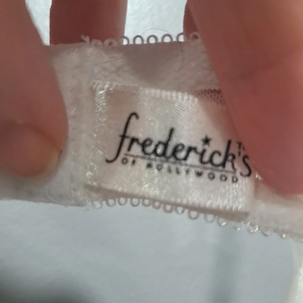 Fredericks of Hollywood M White Lace Mesh Chemise Slip‎ Lingerie Coquette Boho